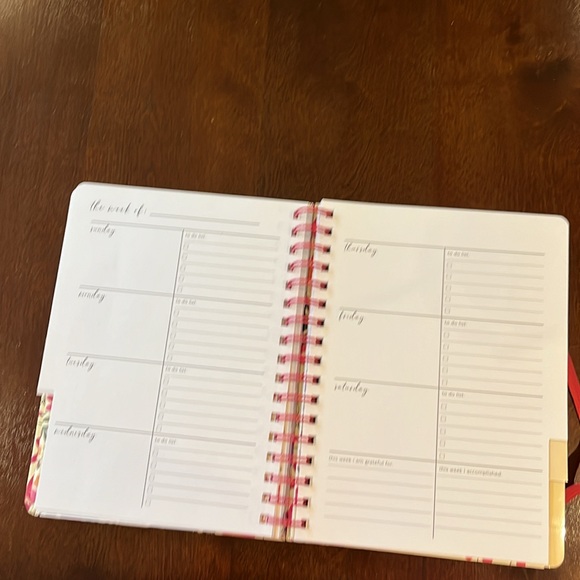 Pink Floral Undated Steel Mill Weekly Planner, New - Picture 5 of 7